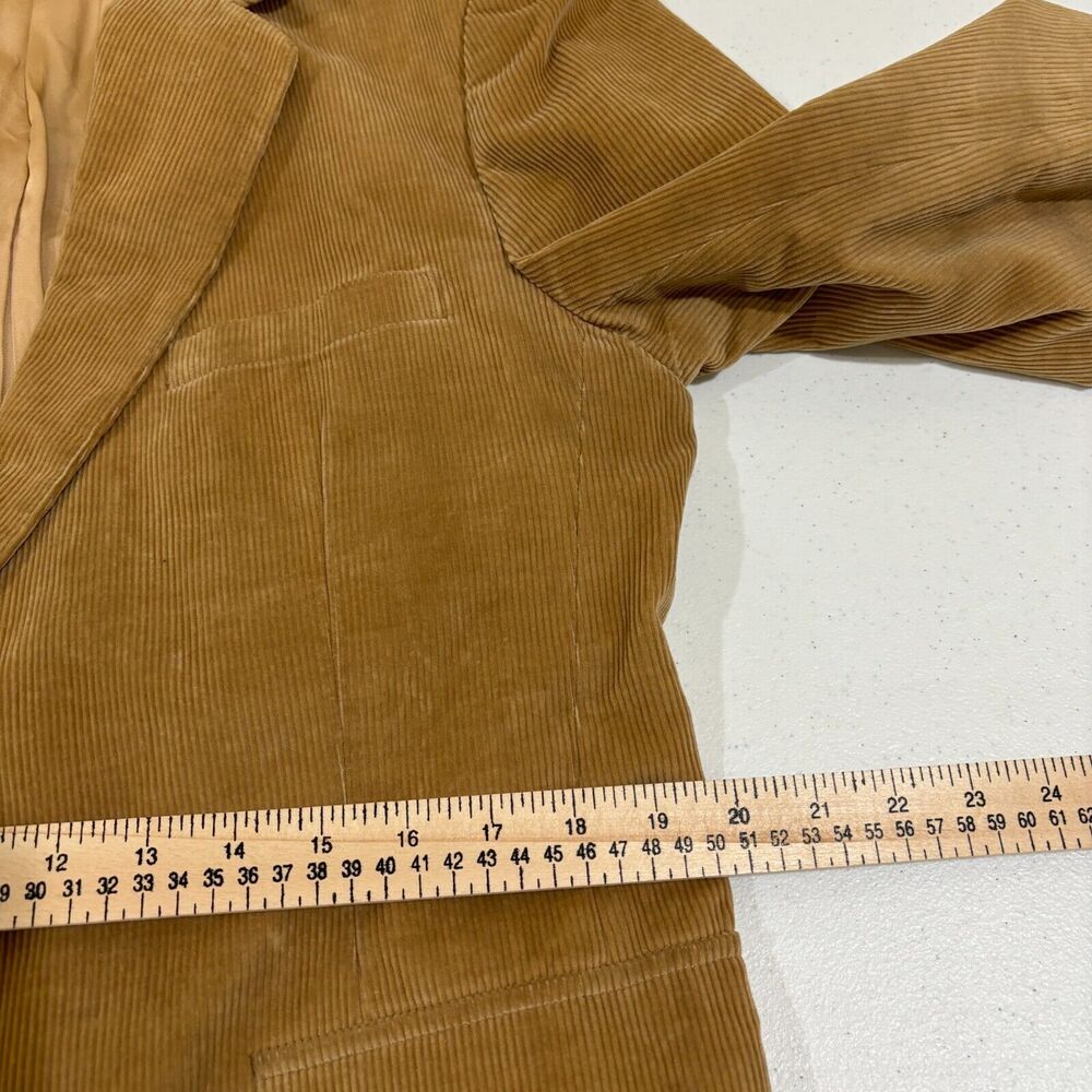 VTG Joe Namath Corduroy Blazer Men 42R 2-Button Camel Tan Classic Retro Academia - Picture 11 of 14